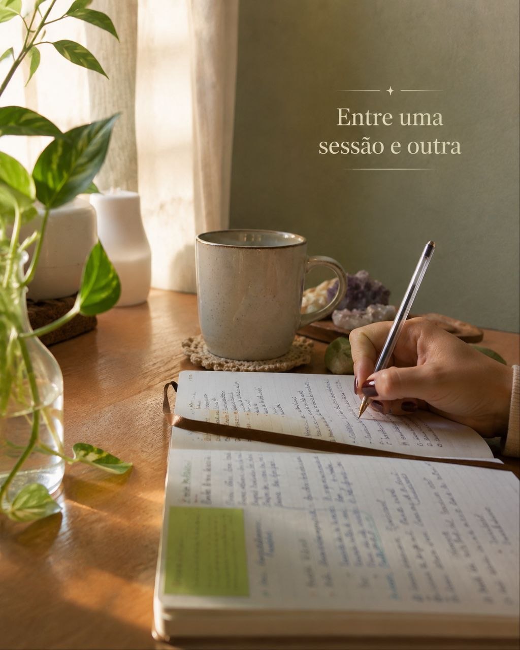 Alessandra Gerum em um ambiente de cuidado integrativo